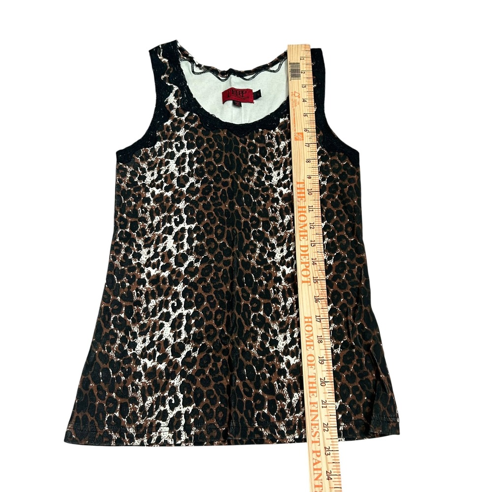 Tripp NYC Leopard Print Tank Top Lace Trim Large Grunge Rock Punk Rave Cyber 90s - Picture 5 of 6